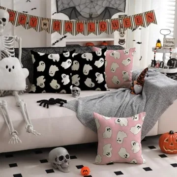 DFXSZ Halloween Pillow Covers 18x18 Set of 2 Ghost Decor