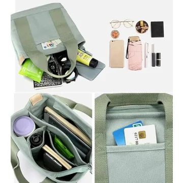 Stylish Small Tote Bag with Zipper for Women