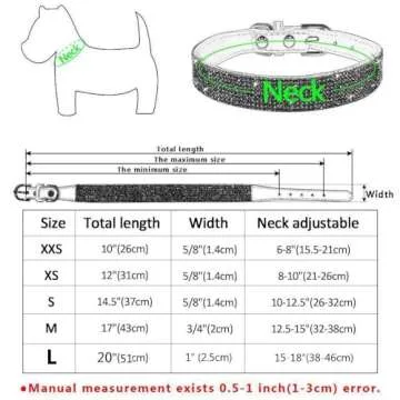 Haoyueer Rhinestone Dog Collar, Cute Dazzling Sparkling Soft Suede Leather Dog Cat Rhinestone Collar Crystal Diamond Pet Dog Puppy Collar(Hot Pink,L 38-46 cm)