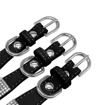 Haoyueer Rhinestone Dog Collar, Cute Dazzling Sparkling Soft Suede Leather Dog Cat Rhinestone Collar Crystal Diamond Pet Dog Puppy Collar(Hot Pink,L 38-46 cm)