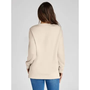 Glamaker Women's Cozy Long Sleeve Khaki Sweatshirt