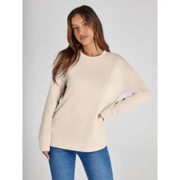Glamaker Women's Cozy Long Sleeve Khaki Sweatshirt