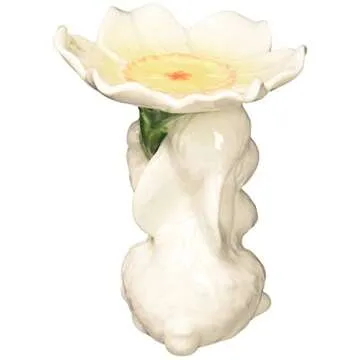 Cosmos 10590 Fine Porcelain Bunny Candy/Candle Holder, 3-3/4-Inch,White