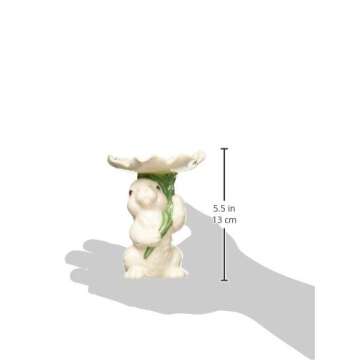 Cosmos 10590 Fine Porcelain Bunny Candy/Candle Holder, 3-3/4-Inch,White