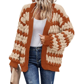 KIRUNDO Women's Chunky Knit Cardigan - Soft, Stylish & Cozy for Fall/Winter