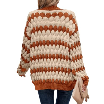 KIRUNDO Women's Chunky Knit Cardigan Stylish Cozy Fall Winter