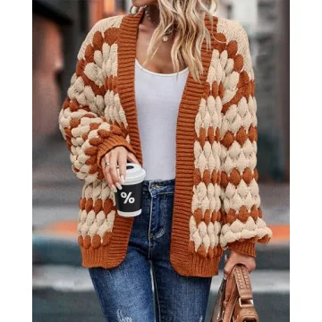 KIRUNDO Women's Chunky Knit Cardigan Stylish Cozy Fall Winter