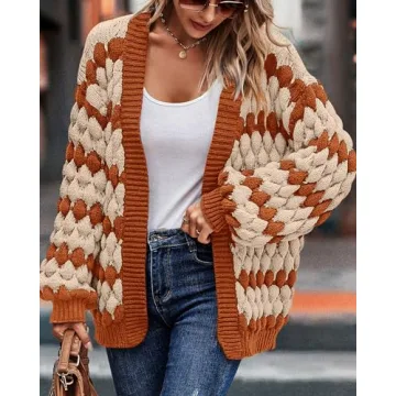 KIRUNDO Women's Chunky Knit Cardigan Stylish Cozy Fall Winter