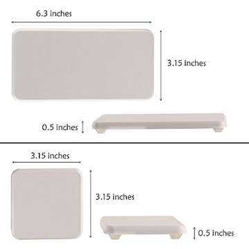 YEECOPON Set of 4 Vanity Trays, Water Absorbing Diatomite coasters, Stone tray Used for Soap Bottle & Toiletries in Kitchen & bathroom