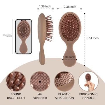 RHOS Mini Hair Brush - Ideal Travel Accessory