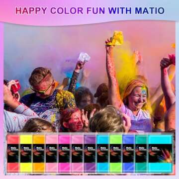 Matio Color Run Powder 12 Pack vibrant Holi colors for events