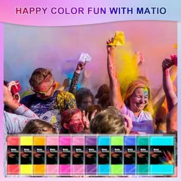 Matio Color Run Powder 12 Pack vibrant Holi colors for events