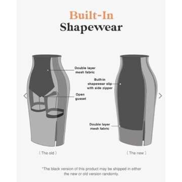 Popilush High Waist Faux Leather Shapewear Midi Skirt