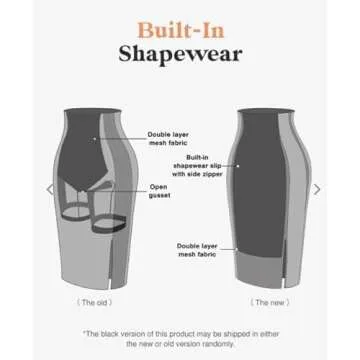 Popilush High Waist Faux Leather Shapewear Midi Skirt