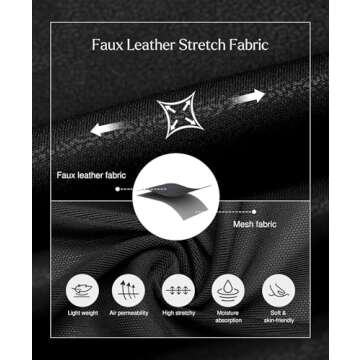 Popilush High Waist Faux Leather Shapewear Midi Skirt