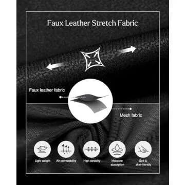 Popilush High Waist Faux Leather Shapewear Midi Skirt
