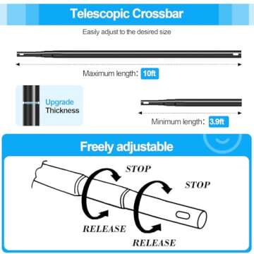 EMART 10 x 10 ft Photo Video Studio Heavy Duty Adjustable Backdrop Support System Kit, Muslin Background Stand with Carry Bag