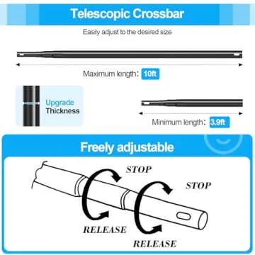 EMART 10 x 10 ft Photo Video Studio Heavy Duty Adjustable Backdrop Support System Kit, Muslin Background Stand with Carry Bag