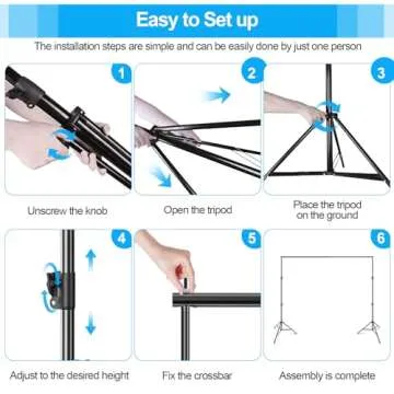 EMART 10 x 10 ft Photo Video Studio Heavy Duty Adjustable Backdrop Support System Kit, Muslin Background Stand with Carry Bag