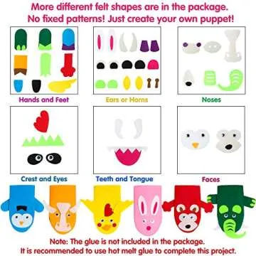 Creative Puppet Making Kit for Kids - 12Pcs Art Set