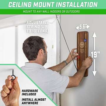 GoSports Hook 21 Ceiling Mount Ring Swing Game - Fun for All Ages