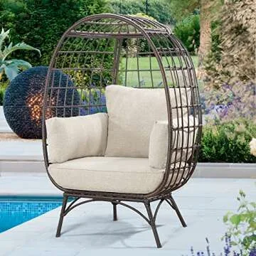 Stylish Joyside Wicker Egg Chair for Indoor and Outdoor Use