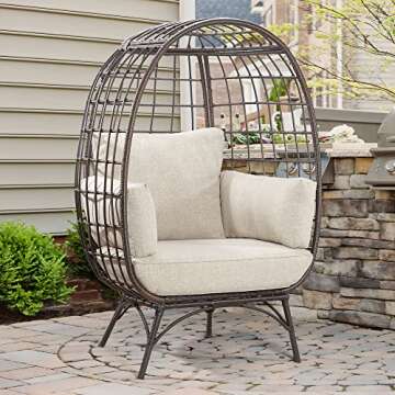 Stylish Joyside Wicker Egg Chair for Indoor and Outdoor Use