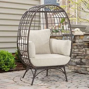 Stylish Joyside Wicker Egg Chair for Indoor and Outdoor Use