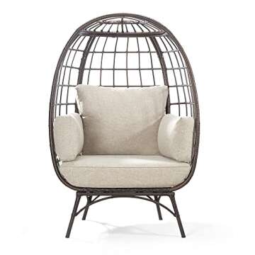 Stylish Joyside Wicker Egg Chair for Indoor and Outdoor Use