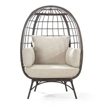 Stylish Joyside Wicker Egg Chair for Indoor and Outdoor Use