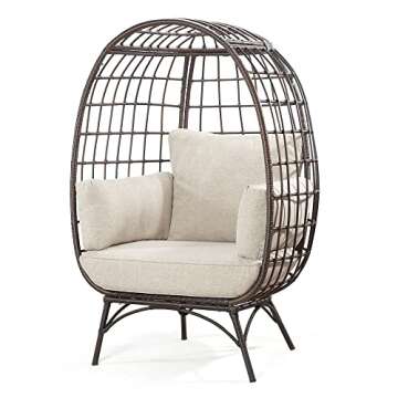 Stylish Joyside Wicker Egg Chair for Indoor and Outdoor Use