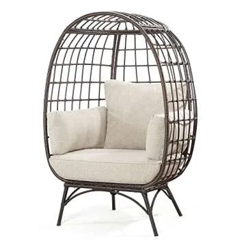 Stylish Joyside Wicker Egg Chair for Indoor and Outdoor Use