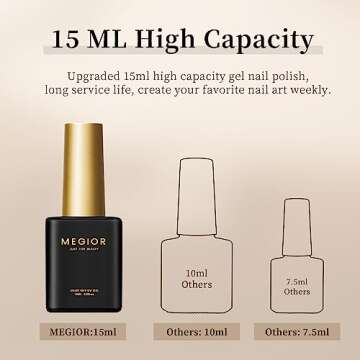 MEGIOR Burgundy Gel Nail Polish 15ML Burgundy Red Gel Polish Long-Lasting Nails Gel Soak Off Led/UV Fall Gel Nail Polish Nail Art Manicure Salon at Home Women Gift,0.5oz