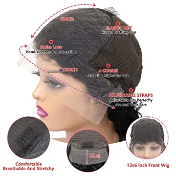 Jenniferita 24 Inch Deep Wave Lace Front Wig for Women