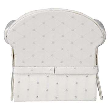 Dollhouse Sofa Armchair Upholstered, Miniature Living Room Furniture Chair, Fabric, Accessories for 6 inch Dolls, 1/12 Scale