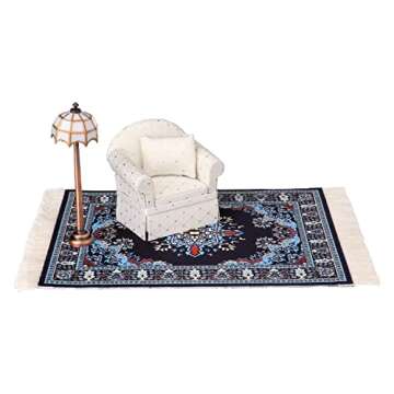 Dollhouse Sofa Armchair Upholstered, Miniature Living Room Furniture Chair, Fabric, Accessories for 6 inch Dolls, 1/12 Scale