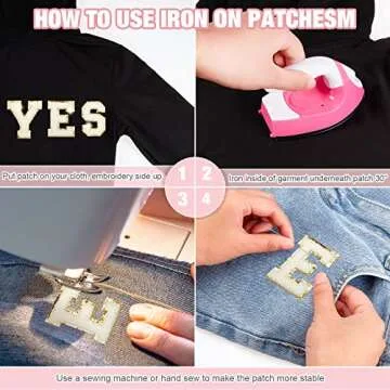 Glitter Iron-on Letter Patches for Personalized Style