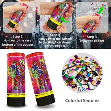 8 PCS Confetti Poppers for Weddings and Parties