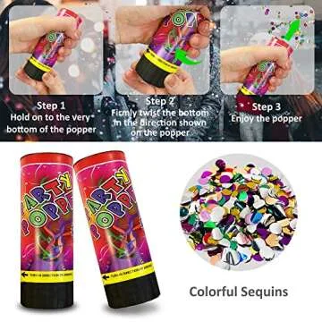 8 PCS Confetti Poppers for Weddings and Parties