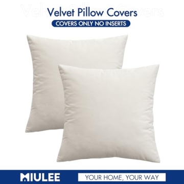 MIULEE Velvet Decorative Pillow Covers Set of 2 for Home