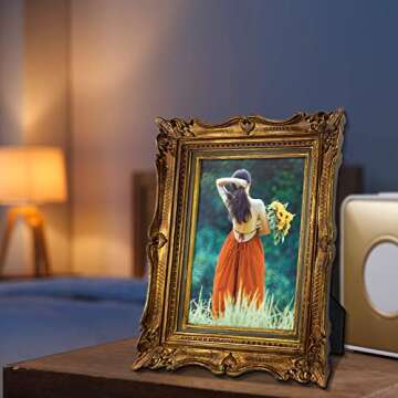 PHAREGE 4x6 Vintage Bronze Gold Picture Frame for Gift