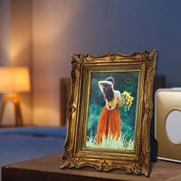 PHAREGE 4x6 Vintage Bronze Gold Picture Frame for Gift