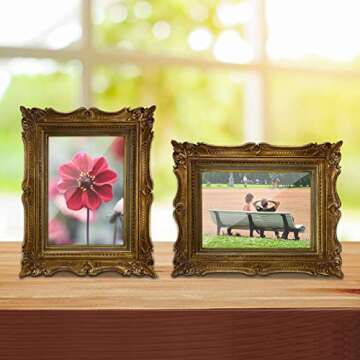PHAREGE 4x6 Vintage Bronze Gold Picture Frame for Gift