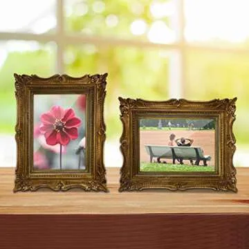 PHAREGE 4x6 Vintage Bronze Gold Picture Frame for Gift