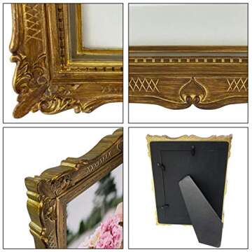 PHAREGE 4x6 Vintage Bronze Gold Picture Frame for Gift