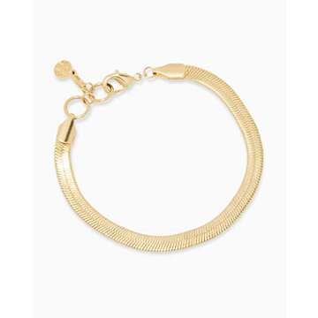 gorjana Women's Venice Adjustable Snake Link Chain Bracelet, 18k Gold Plated