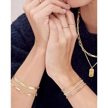 gorjana Women's Venice Adjustable Snake Link Chain Bracelet, 18k Gold Plated