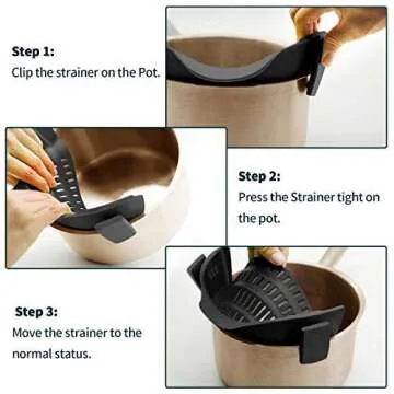 AUOON Clip On Silicone Strainer for All Pot Sizes