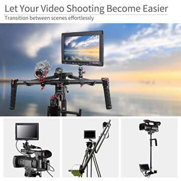 FEELWORLD FW759 7 Inch DSLR Camera Field Monitor HD Video Assist Slim IPS 1280x800 4K HDMI 1080p wit...