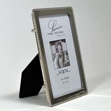 Lawrence 710746 Silver Metal 6.54-Inch x 4.57-Inch Picture Frame